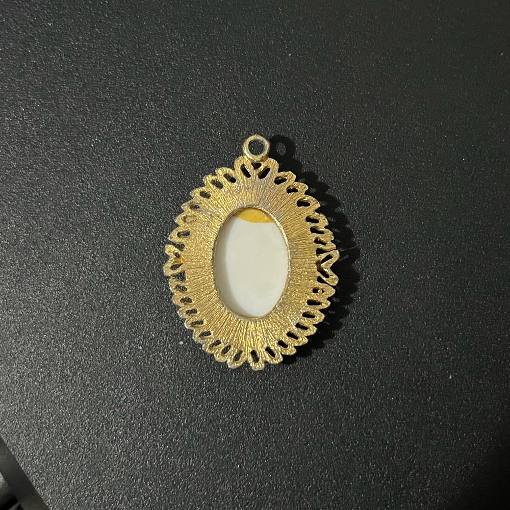 Gold and Blue Rose Pendant
